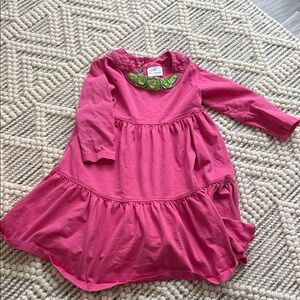 Hanna Andersson Pink Dress with Green Accents